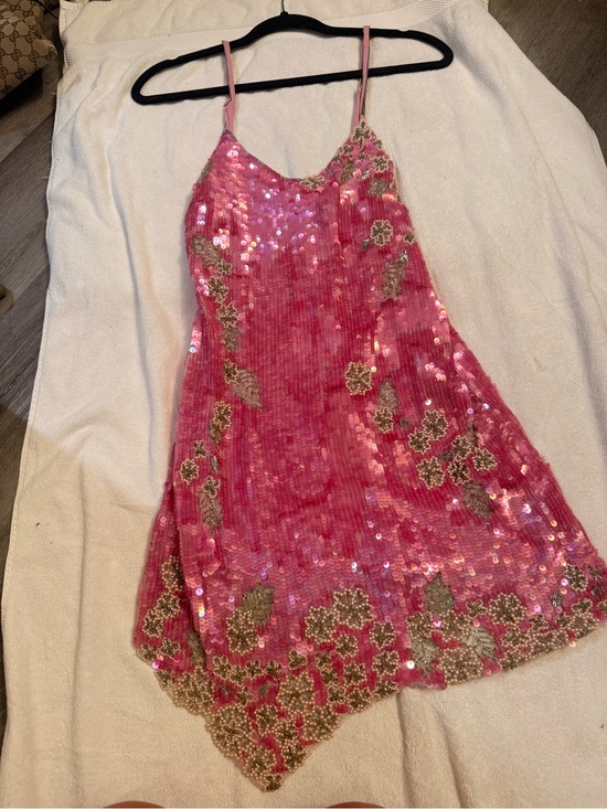 LoveShackFancy Dresses & Skirts - LoveShackFancy Pink Sequin Slip Dress